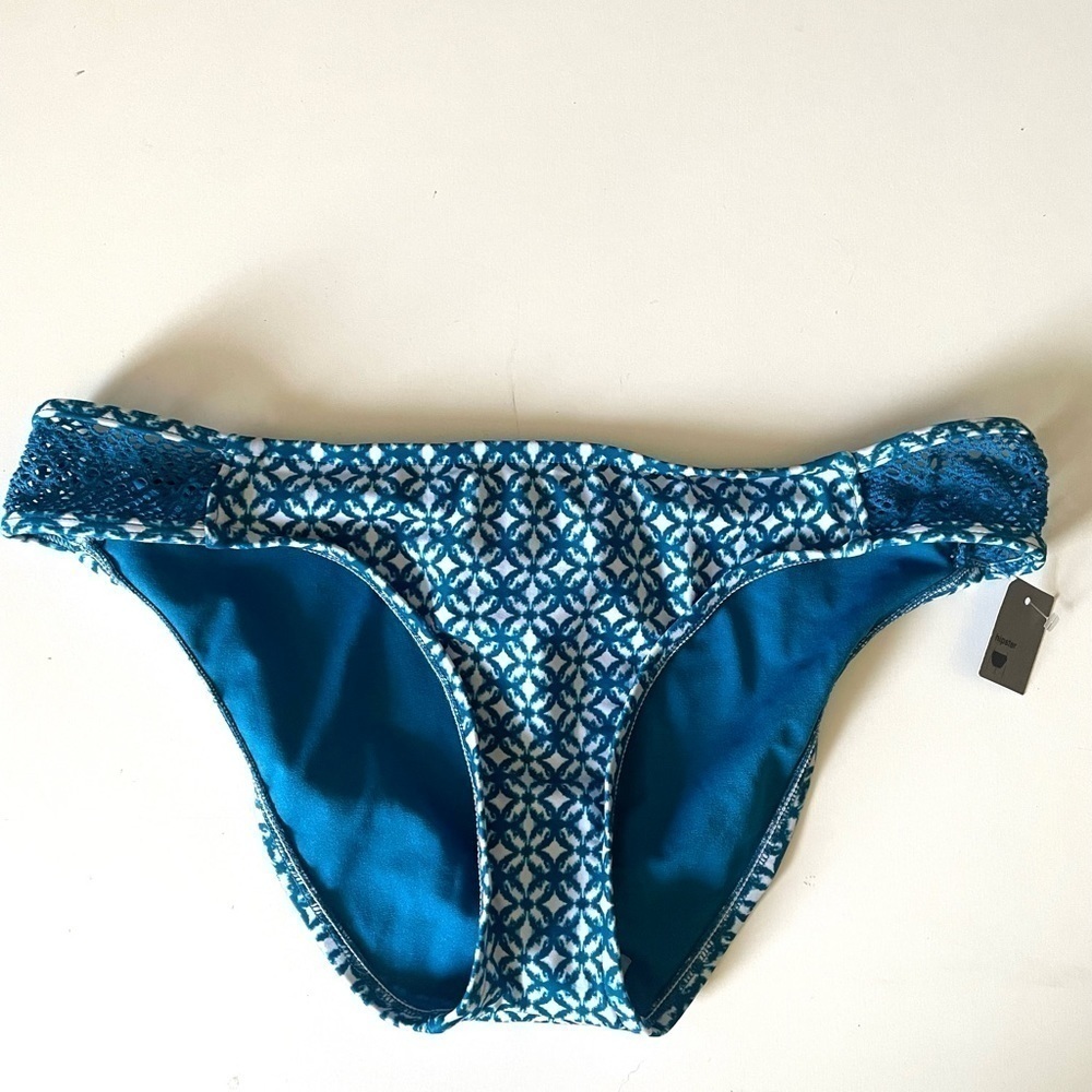 MOSSIMO teal print side lace hipster bikini bottom size XL - Picture 5 of 9